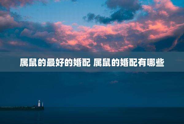 属鼠的最好的婚配 属鼠的婚配有哪些