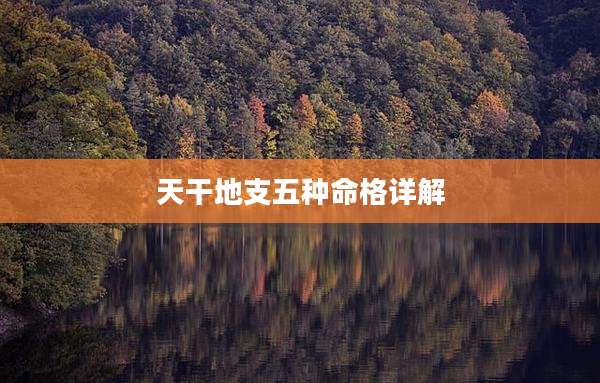 天干地支五种命格详解