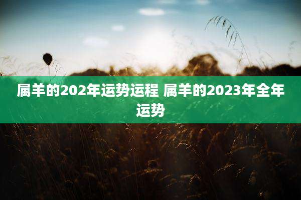 属羊的202年运势运程 属羊的2023年全年运势