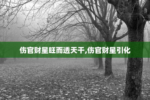 伤官财星旺而透天干,伤官财星引化