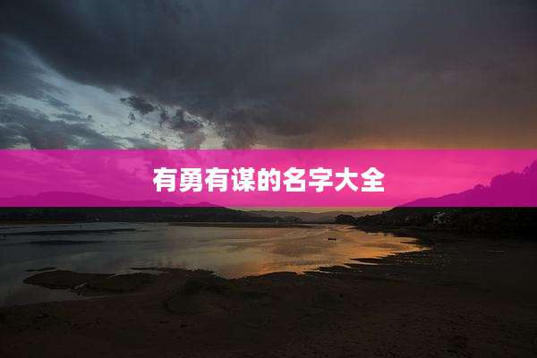 有勇有谋的名字大全