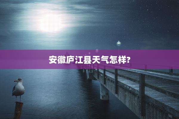 安徽庐江县天气怎样?