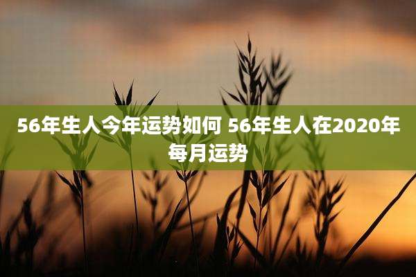 56年生人今年运势如何 56年生人在2020年每月运势