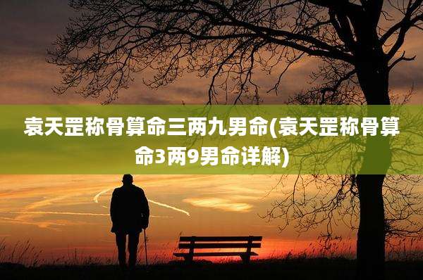 袁天罡称骨算命三两九男命(袁天罡称骨算命3两9男命详解)