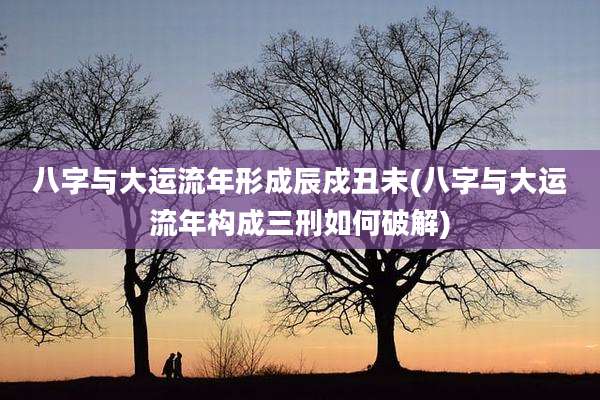 八字与大运流年形成辰戍丑未(八字与大运流年构成三刑如何破解)