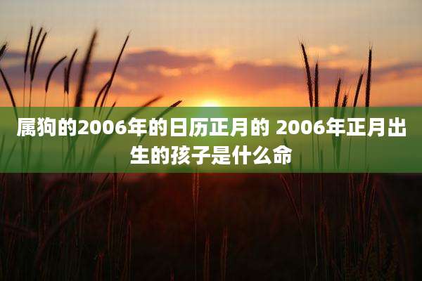 属狗的2006年的日历正月的 2006年正月出生的孩子是什么命