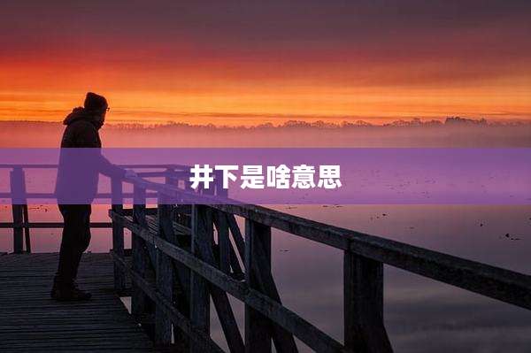 井下是啥意思