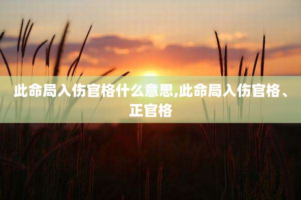 此命局入伤官格什么意思,此命局入伤官格、正官格