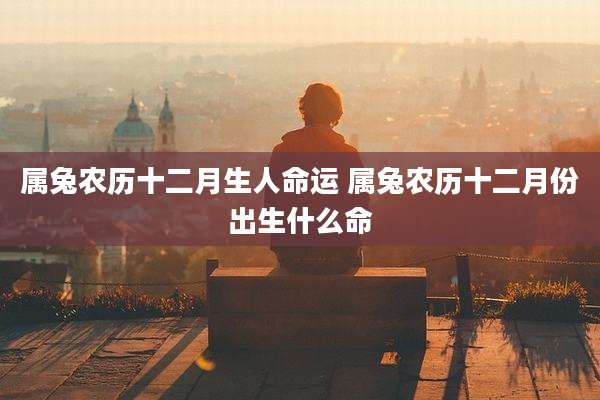 属兔农历十二月生人命运 属兔农历十二月份出生什么命