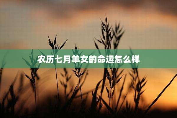 农历七月羊女的命运怎么样