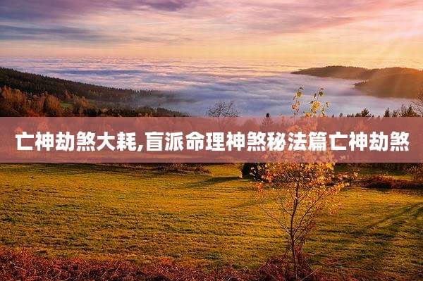 亡神劫煞大耗,盲派命理神煞秘法篇亡神劫煞