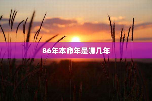 86年本命年是哪几年