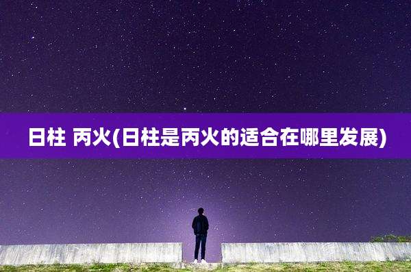 日柱 丙火(日柱是丙火的适合在哪里发展)