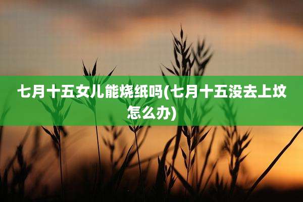 七月十五女儿能烧纸吗(七月十五没去上坟怎么办)