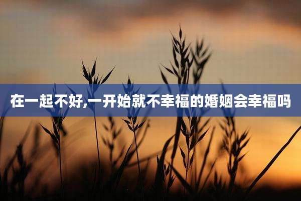 在一起不好,一开始就不幸福的婚姻会幸福吗