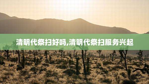 清明代祭扫好吗,清明代祭扫服务兴起