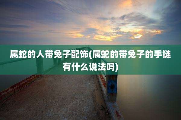 属蛇的人带兔子配饰(属蛇的带兔子的手链有什么说法吗)