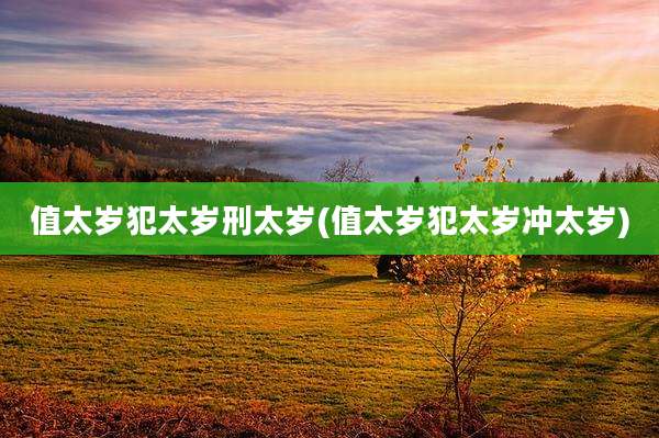 值太岁犯太岁刑太岁(值太岁犯太岁冲太岁)