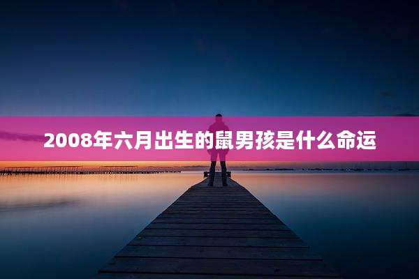 2008年六月出生的鼠男孩是什么命运