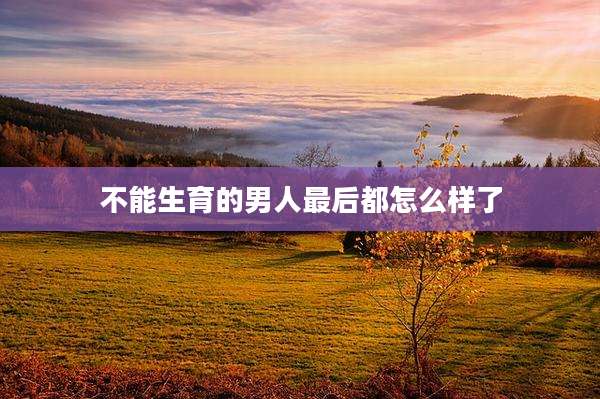 不能生育的男人最后都怎么样了
