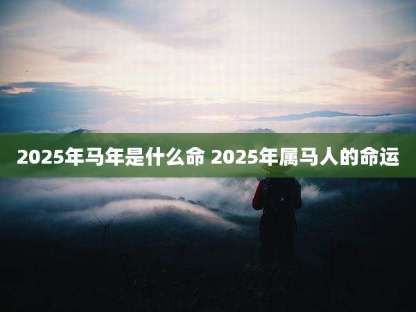 2025年马年是什么命 2025年属马人的命运