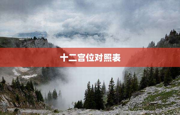 十二宫位对照表