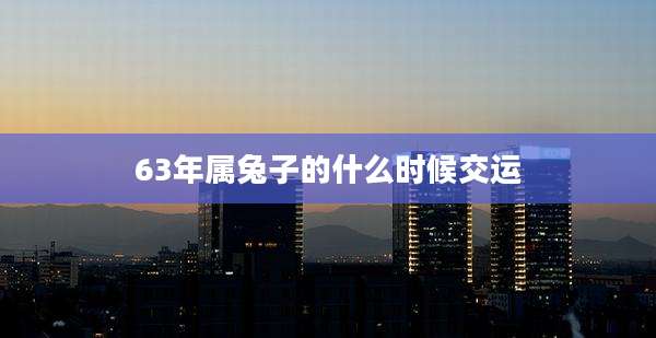 63年属兔子的什么时候交运