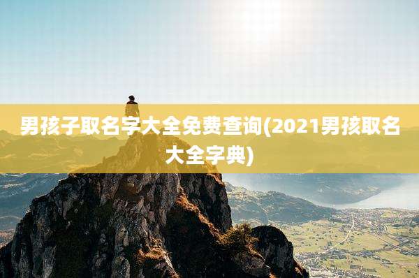 男孩子取名字大全免费查询(2021男孩取名大全字典)