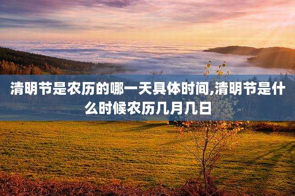 清明节是农历的哪一天具体时间,清明节是什么时候农历几月几日