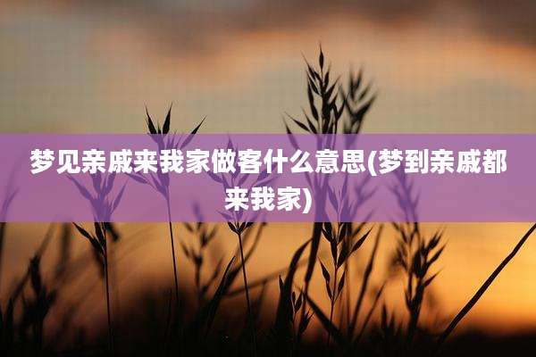 梦见亲戚来我家做客什么意思(梦到亲戚都来我家)