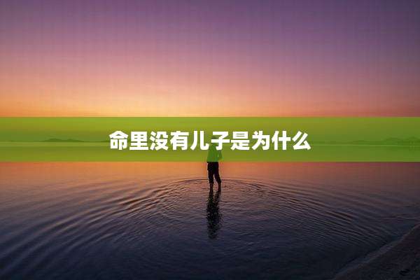 命里没有儿子是为什么