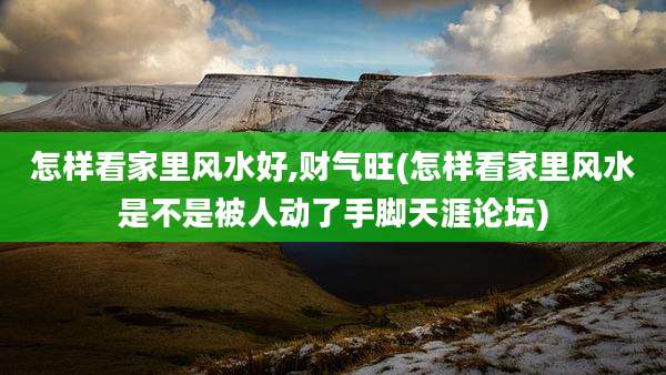 怎样看家里风水好,财气旺(怎样看家里风水是不是被人动了手脚天涯论坛)
