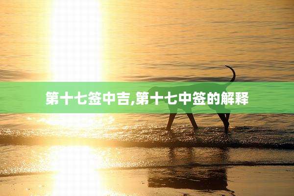 第十七签中吉,第十七中签的解释