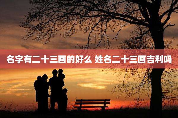 名字有二十三画的好么 姓名二十三画吉利吗