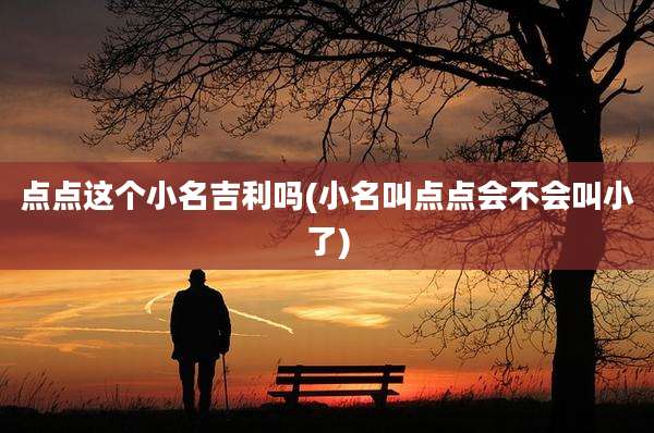 点点这个小名吉利吗(小名叫点点会不会叫小了)