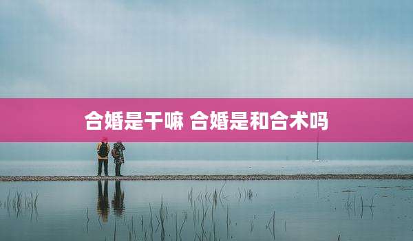 合婚是干嘛 合婚是和合术吗