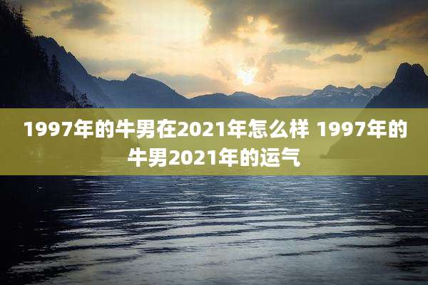 1997年的牛男在2021年怎么样 1997年的牛男2021年的运气
