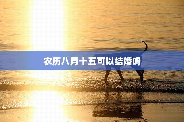 农历八月十五可以结婚吗