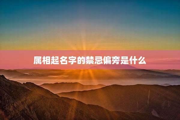 属相起名字的禁忌偏旁是什么
