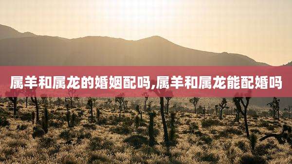 属羊和属龙的婚姻配吗,属羊和属龙能配婚吗