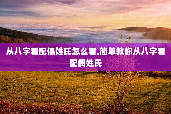 从八字看配偶姓氏怎么看,简单教你从八字看配偶姓氏