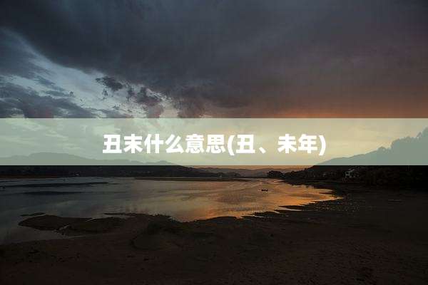 丑末什么意思(丑、未年)