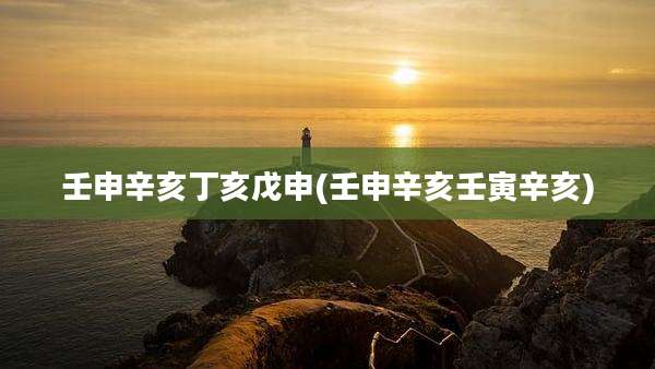 壬申辛亥丁亥戊申(壬申辛亥壬寅辛亥)