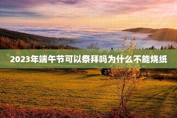 2023年端午节可以祭拜吗为什么不能烧纸