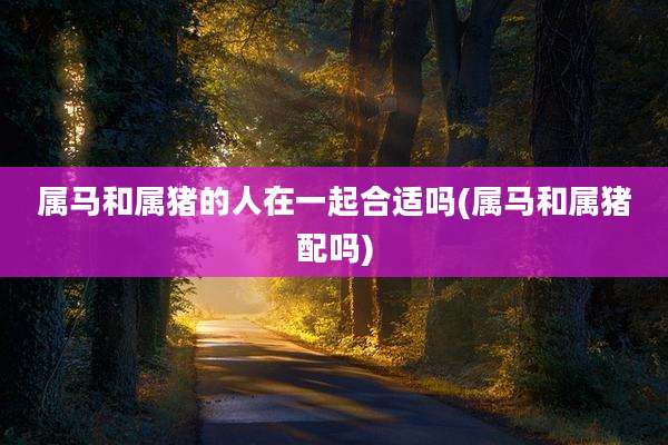 属马和属猪的人在一起合适吗(属马和属猪配吗)