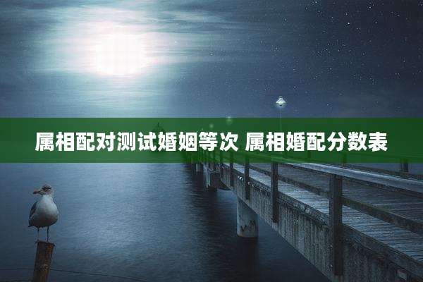 属相配对测试婚姻等次 属相婚配分数表