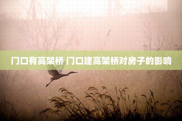 门口有高架桥 门口建高架桥对房子的影响