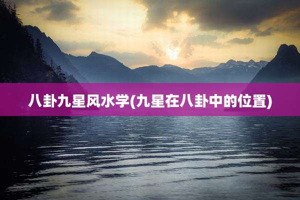八卦九星风水学(九星在八卦中的位置)