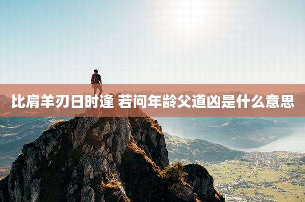 比肩羊刃日时逢 若问年龄父道凶是什么意思