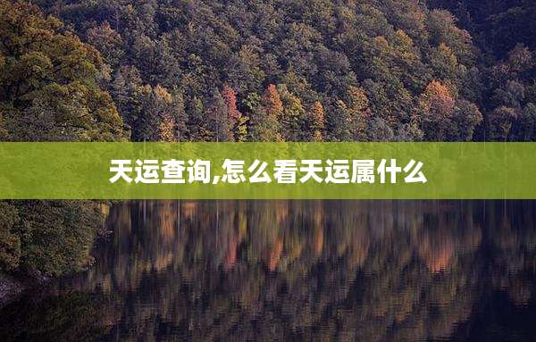 天运查询,怎么看天运属什么